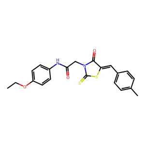N-(4-ethoxyphenyl)-2-[(5Z)-5-[(4-methylphenyl)methylidene]-4-oxo-2-sulfanylidene-1,3-thiazolidin-3-yl]acetamide structure