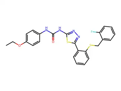 1-(4-ethoxyphenyl)-3-[5-[2-[(2-fluorophenyl)methylsulfanyl]phenyl]-1,3,4-thiadiazol-2-yl]urea structure