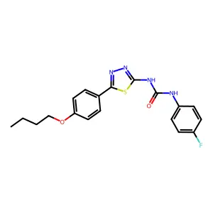 1-[5-(4-Butoxyphenyl)-1,3,4-thiadiazol-2-yl]-3-(4-fluorophenyl)urea structure