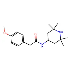 2-(4-methoxyphenyl)-N-(2,2,6,6-tetramethylpiperidin-4-yl)acetamide structure