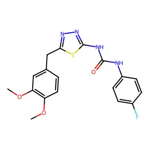 1-[5-(3,4-Dimethoxybenzyl)-1,3,4-thiadiazol-2-yl]-3-(4-fluorophenyl)urea structure
