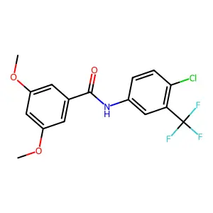 N-[4-chloro-3-(trifluoromethyl)phenyl]-3,5-dimethoxybenzamide structure
