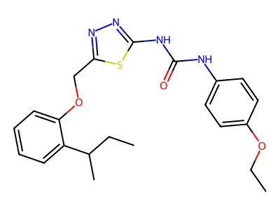 1-[5-[(2-Butan-2-ylphenoxy)methyl]-1,3,4-thiadiazol-2-yl]-3-(4-ethoxyphenyl)urea structure