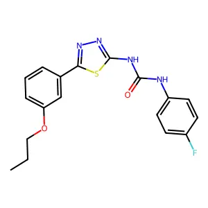 1-(4-Fluorophenyl)-3-[5-(3-propoxyphenyl)-1,3,4-thiadiazol-2-yl]urea structure