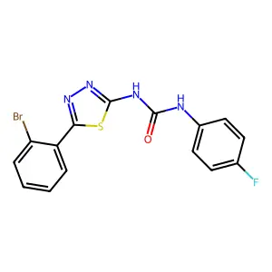 1-[5-(2-Bromophenyl)-1,3,4-thiadiazol-2-yl]-3-(4-fluorophenyl)urea structure