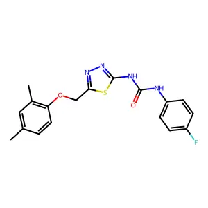 1-{5-[(2,4-Dimethylphenoxy)methyl]-1,3,4-thiadiazol-2-yl}-3-(4-fluorophenyl)urea structure