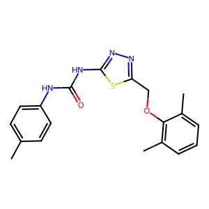 1-{5-[(2,6-Dimethylphenoxy)methyl]-1,3,4-thiadiazol-2-yl}-3-(4-methylphenyl)urea structure
