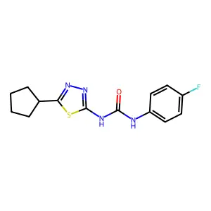 1-(5-Cyclopentyl-1,3,4-thiadiazol-2-yl)-3-(4-fluorophenyl)urea structure