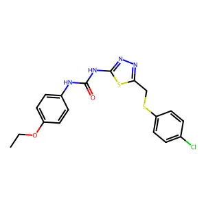 1-[5-[(4-chlorophenyl)sulfanylmethyl]-1,3,4-thiadiazol-2-yl]-3-(4-ethoxyphenyl)urea structure