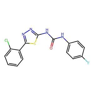 1-[5-(2-Chlorophenyl)-1,3,4-thiadiazol-2-yl]-3-(4-fluorophenyl)urea structure