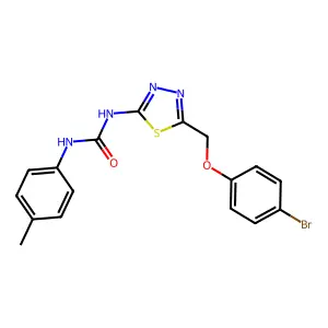 1-[5-[(4-Bromophenoxy)methyl]-1,3,4-thiadiazol-2-yl]-3-(4-methylphenyl)urea structure