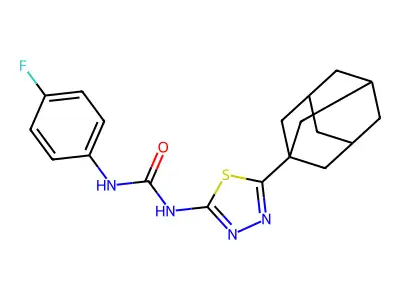 1-[5-(1-Adamantyl)-1,3,4-thiadiazol-2-yl]-3-(4-fluorophenyl)urea structure