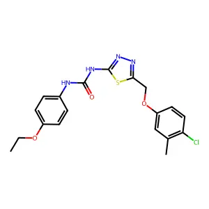 1-[5-[(4-chloro-3-methylphenoxy)methyl]-1,3,4-thiadiazol-2-yl]-3-(4-ethoxyphenyl)urea structure
