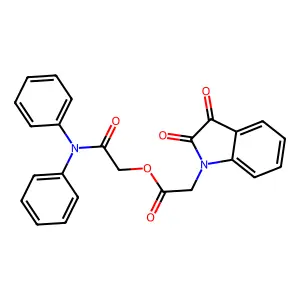 2-(diphenylamino)-2-oxoethyl (2,3-dioxo-2,3-dihydro-1H-indol-1-yl)acetate structure