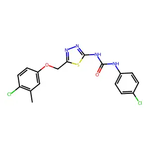 1-[5-[(4-chloro-3-methylphenoxy)methyl]-1,3,4-thiadiazol-2-yl]-3-(4-chlorophenyl)urea structure