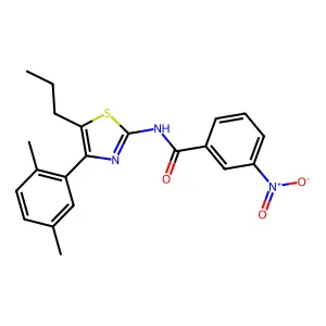 N-[4-(2,5-dimethylphenyl)-5-propyl-1,3-thiazol-2-yl]-3-nitrobenzamide structure
