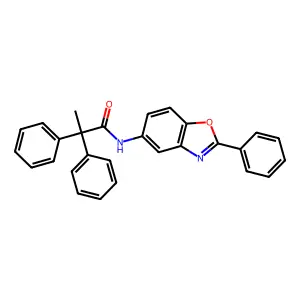 2,2-diphenyl-N-(2-phenyl-1,3-benzoxazol-5-yl)propanamide structure