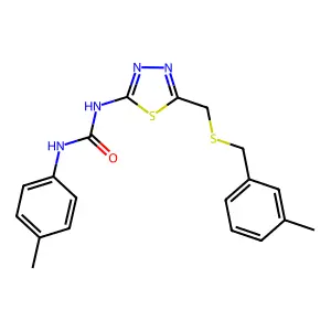1-(5-{[(3-methylbenzyl)sulfanyl]methyl}-1,3,4-thiadiazol-2-yl)-3-(4-methylphenyl)urea structure