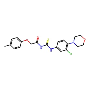 N-[(3-chloro-4-morpholin-4-ylphenyl)carbamothioyl]-2-(4-methylphenoxy)acetamide structure