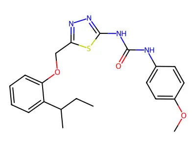1-[5-[(2-butan-2-ylphenoxy)methyl]-1,3,4-thiadiazol-2-yl]-3-(4-methoxyphenyl)urea structure