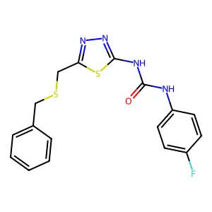1-{5-[(Benzylsulfanyl)methyl]-1,3,4-thiadiazol-2-yl}-3-(4-fluorophenyl)urea structure