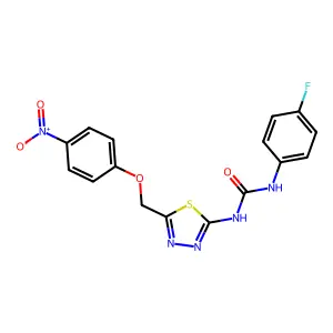 1-(4-Fluorophenyl)-3-{5-[(4-nitrophenoxy)methyl]-1,3,4-thiadiazol-2-yl}urea structure