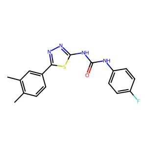 1-[5-(3,4-Dimethylphenyl)-1,3,4-thiadiazol-2-yl]-3-(4-fluorophenyl)urea structure