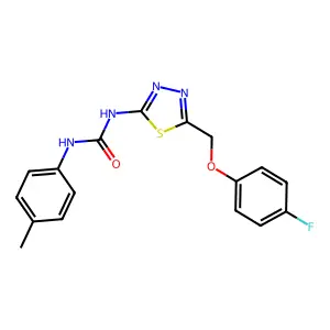 1-{5-[(4-Fluorophenoxy)methyl]-1,3,4-thiadiazol-2-yl}-3-(4-methylphenyl)urea structure