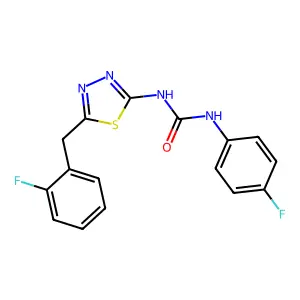1-(5-(2-Fluorobenzyl)-1,3,4-thiadiazol-2-yl)-3-(4-fluorophenyl)urea structure