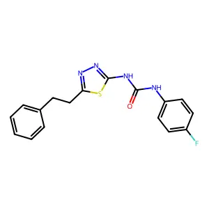 1-(4-Fluorophenyl)-3-[5-(2-phenylethyl)-1,3,4-thiadiazol-2-yl]urea structure