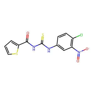 N-[(4-chloro-3-nitrophenyl)carbamothioyl]thiophene-2-carboxamide structure