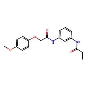 N-(3-{[2-(4-methoxyphenoxy)acetyl]amino}phenyl)propanamide structure