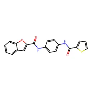 N-[4-(thiophene-2-carbonylamino)phenyl]-1-benzofuran-2-carboxamide structure