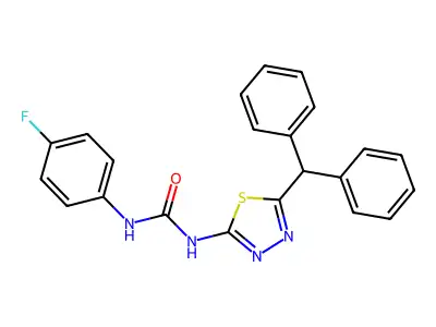 1-(5-Benzhydryl-1,3,4-thiadiazol-2-yl)-3-(4-fluorophenyl)urea structure