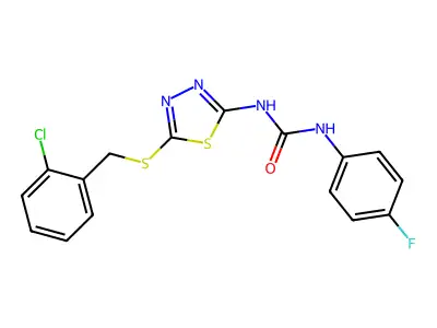 1-{5-[(2-Chlorobenzyl)sulfanyl]-1,3,4-thiadiazol-2-yl}-3-(4-fluorophenyl)urea structure