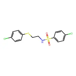 4-chloro-N-[2-(4-chlorophenyl)sulfanylethyl]benzenesulfonamide structure