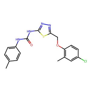 1-{5-[(4-chloro-2-methylphenoxy)methyl]-1,3,4-thiadiazol-2-yl}-3-(4-methylphenyl)urea structure