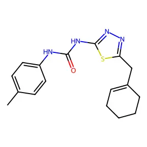 1-[5-(Cyclohex-1-en-1-ylmethyl)-1,3,4-thiadiazol-2-yl]-3-(4-methylphenyl)urea structure