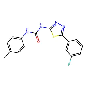 1-[5-(3-Fluorophenyl)-1,3,4-thiadiazol-2-yl]-3-(4-methylphenyl)urea structure