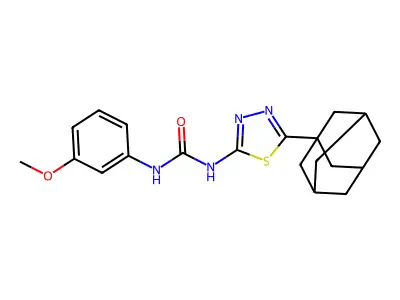 N-[5-(1-adamantyl)-1,3,4-thiadiazol-2-yl]-N'-(3-methoxyphenyl)urea structure