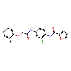 N-[2-chloro-4-[[2-(2-methylphenoxy)acetyl]amino]phenyl]furan-2-carboxamide structure