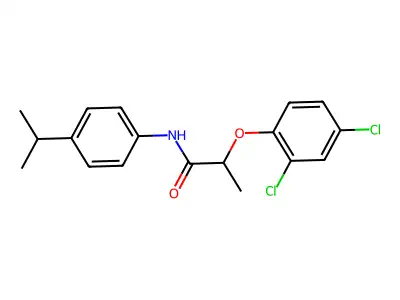 2-(2,4-dichlorophenoxy)-N-(4-propan-2-ylphenyl)propanamide structure