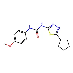 1-(5-Cyclopentyl-1,3,4-thiadiazol-2-yl)-3-(4-methoxyphenyl)urea structure