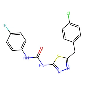1-[5-(4-Chlorobenzyl)-1,3,4-thiadiazol-2-yl]-3-(4-fluorophenyl)urea structure