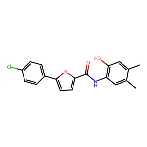 5-(4-chlorophenyl)-N-(2-hydroxy-4,5-dimethylphenyl)furan-2-carboxamide structure