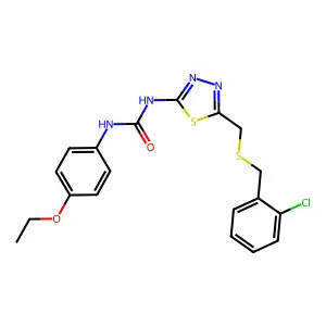 1-[5-[(2-chlorophenyl)methylsulfanylmethyl]-1,3,4-thiadiazol-2-yl]-3-(4-ethoxyphenyl)urea structure