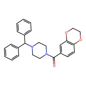 2,3-Dihydro-1,4-benzodioxin-6-yl[4-(diphenylmethyl)piperazin-1-yl]methanone structure