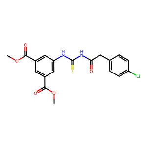 Dimethyl 5-(3-(2-(4-chlorophenyl)acetyl)thioureido)isophthalate structure