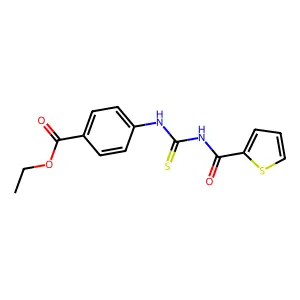 Ethyl 4-{[(thiophen-2-ylcarbonyl)carbamothioyl]amino}benzoate structure