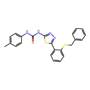 1-{5-[2-(Benzylsulfanyl)phenyl]-1,3,4-thiadiazol-2-yl}-3-(4-methylphenyl)urea structure